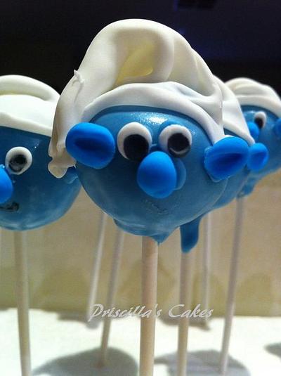 Smurf Cake Pops - Cake by Priscilla's Cakes