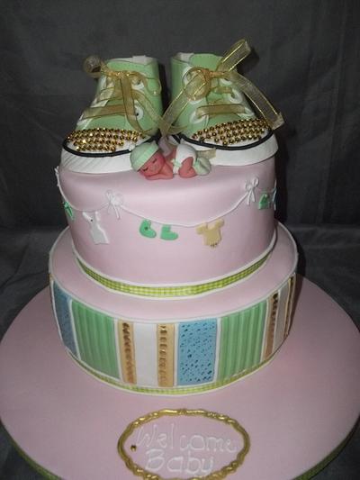 Converse in Green Baby Shower Cake - Cake by Willene Clair Venter