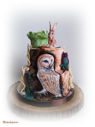 Hand painted barn owl - Cake by Zuzana Kmecova