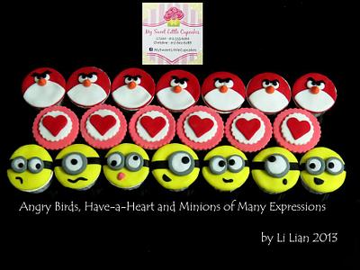 Angry Birds, Have-a-Heart and Minion's of Many Expressions - Cake by LiLian Chong