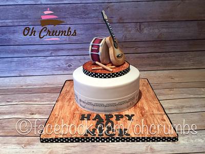 guitar and drum cake - Cake by Oh Crumbs