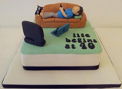 Couch potato 40th birthday cake - Cake by Sarah Poole