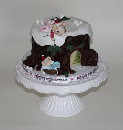 Cute Mice Christmas Cake - Cake by Erika Cakes