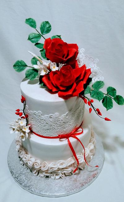 Wedding red - Cake by alenascakes
