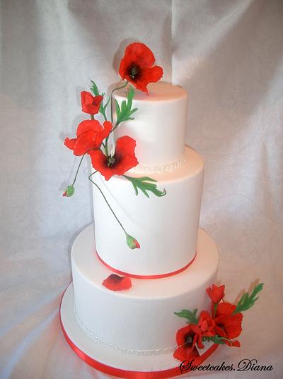  Wedding cake poppies - Cake by  Diana Aluaş