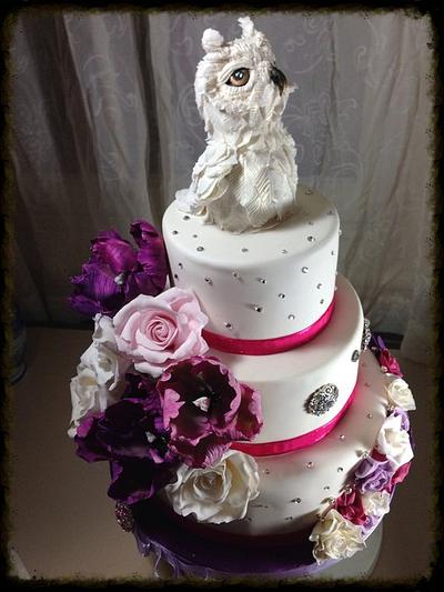 My daughters 12 birthday owl cake. - Cake by Lisa Templeton