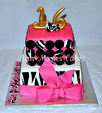 Sweet Pink and Zebra 16 - Cake by Ann-Marie Youngblood
