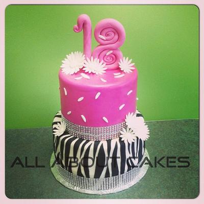 Pink and zebra - Cake by Jane Stangl