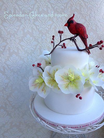 A Ruby Cardinal Christmas - Cake by Ellen Redmond@Splendor Cakes