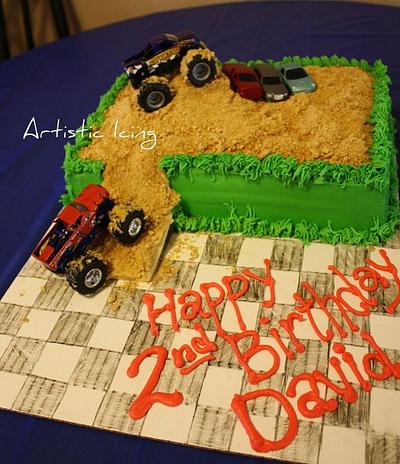 Monster Trucks - Cake by ArtisticIcingCakes