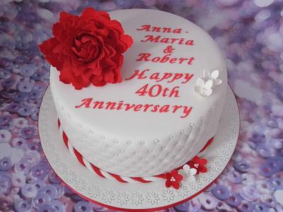Ruby anniversary - Cake by Karen's Cakes And Bakes.