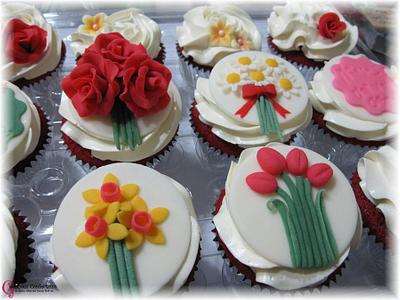 Floral Cupcake Toppers - Cake by Geelicious Confections