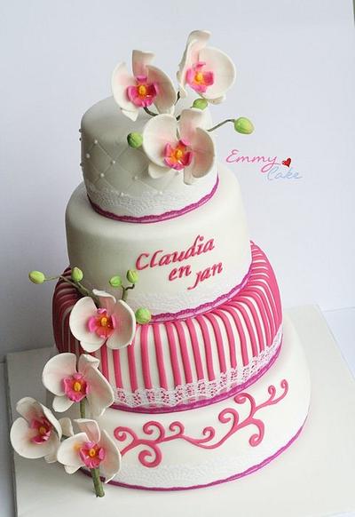 orchid pink wedding cake - Cake by Emmy 