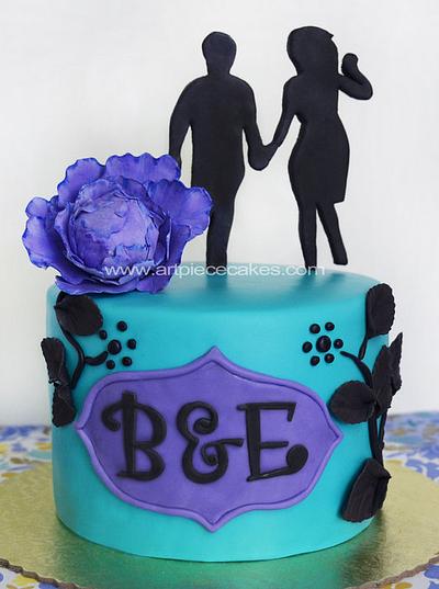 Couple's Silhouette - Cake by Art Piece Cakes