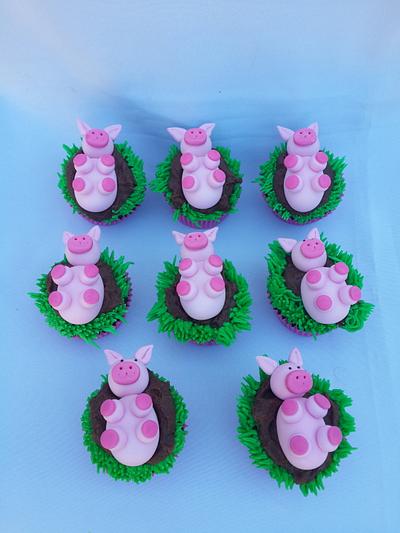Little pigs on cupcakes - Cake by Jeanette's Cake Creations and Courses