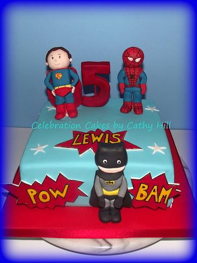 Cute Superheroes - Cake by Celebration Cakes by Cathy Hill