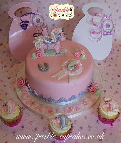 Pretty Pony Cake and matching cupcake party bags - Cake by Sparkle Cupcakes