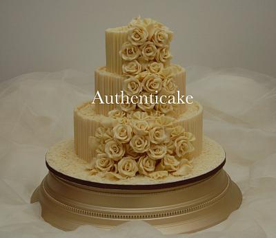 Belgian chocolate rose cascade  - Cake by Ange Cliffe