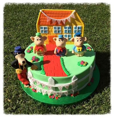 The three little piggies and the big bad wolf - Cake by Deb-beesdelights