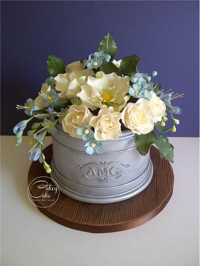 Spring Flower Planter - Cake by CakeyCake
