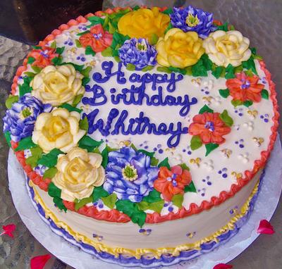 Happy buttercream flowers cake - Cake by Nancys Fancys Cakes & Catering (Nancy Goolsby)