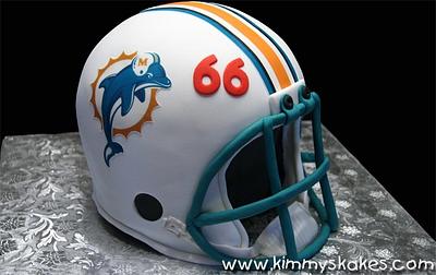 Miami Dolphins helmet - Cake by Kimmy's Kakes