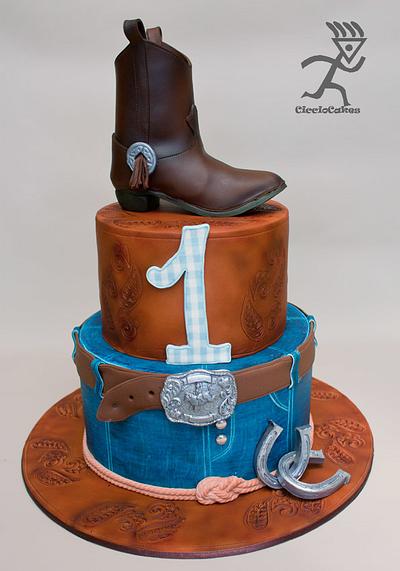 Western Cowboy Cake with Edible Cowboy Boot & 2 Tutorials - Cake by Ciccio 