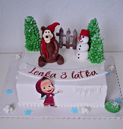Masha and the Bear winter cake - Cake by Paulaa22