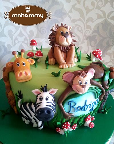 Jungle themed 1st anniversary - Cake by Mnhammy by Sofia Salvador