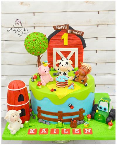 Farm animals 1st birthday - Cake by Hopechan