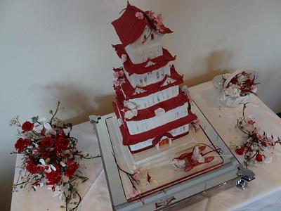 Wedding Cake Inspired by Himeji Castle - Cake by Fifi's Cakes