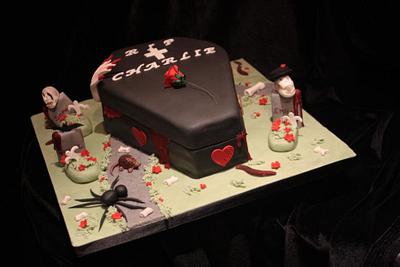 Coffin Cake  50th birthday cake, Gothic birthday cakes, Halloween cakes