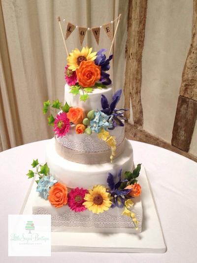 Rainbow Wedding Cake - Cake by LittlesugarB