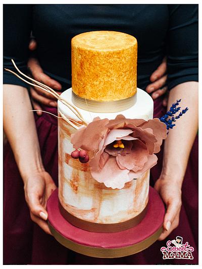 Gold & Marsala Wedding Cake - Cake by Soraya Sweetmama