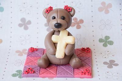 Teddy Bear Fondant Topper - Cake by BiboDecosArtToppers 