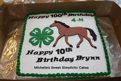 Horse 4-H Birthday Cake - Cake by Michelle