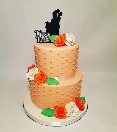 Peach wedding cake - Cake by Zerina