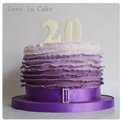 Purple Ombre Ruffle Cake - Cake by Helen Geraghty