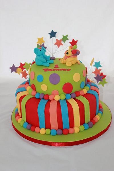Stripes & Spots Birthday Cake - Cake by Helen Campbell