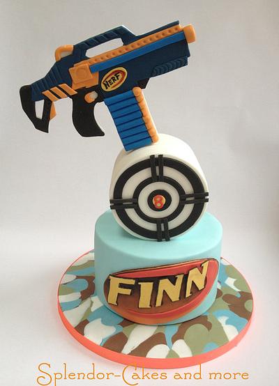 Nerf or nothin' Birthday cake for my son - Cake by Ellen Redmond@Splendor Cakes