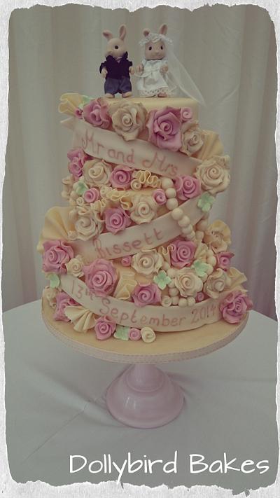 White Chocolate Rose Wedding  - Cake by Dollybird Bakes