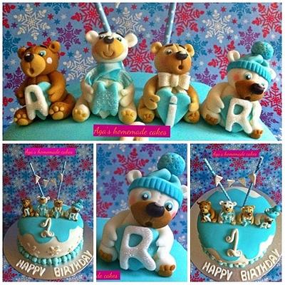 four little winter bears - Cake by Aga Leśniak