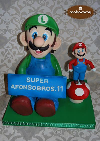 Luigi and Super Mario - Cake by Mnhammy by Sofia Salvador