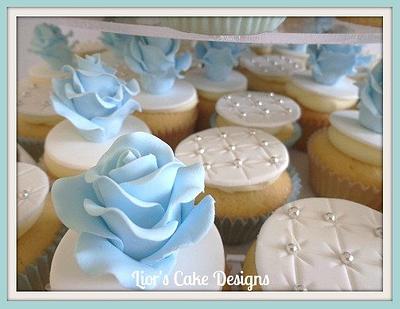 Baby Blue wedding cupcake tower - Cake by Lior's Cake Designs