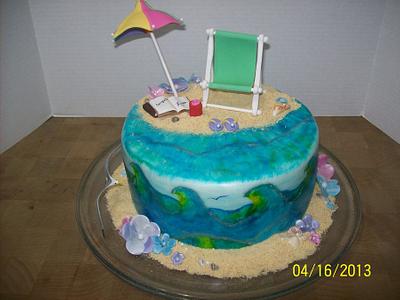 Beach Retirement Cake - Cake by Chris Jones