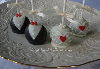Bride and groom cake pops - Cake by Mira - Mirabella Desserts
