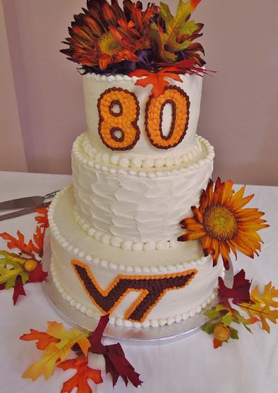 Va. Tech buttercream birthday cake - Cake by Nancys Fancys Cakes & Catering (Nancy Goolsby)