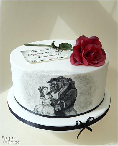 'Once in a while ...' Handpainted Beauty & The Beast cake - Cake by Sugargourmande Lou