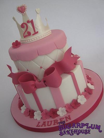 2 Tier Girly Princess 21st Birthday Cake - Cake by Sam Harrison