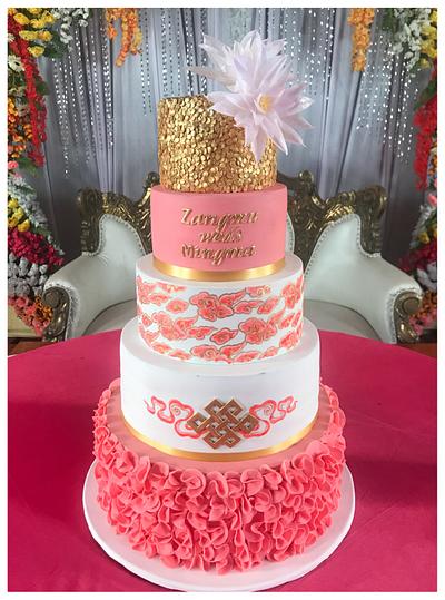 Tibetan motifs cake - Cake by Homebaker